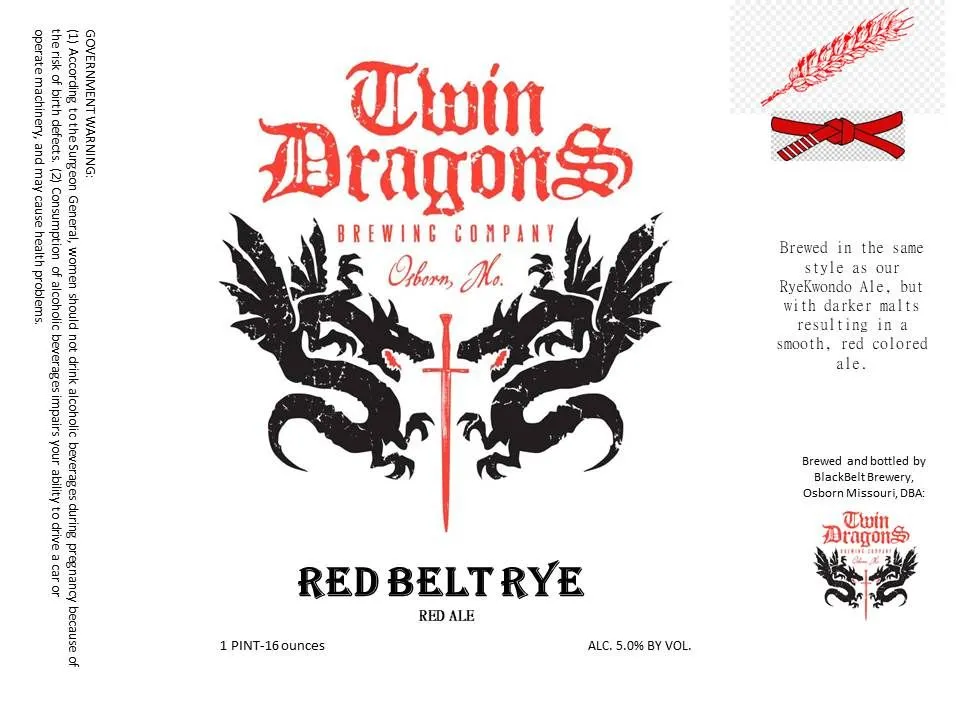 Red Belt Rye — full label as filed with TTB