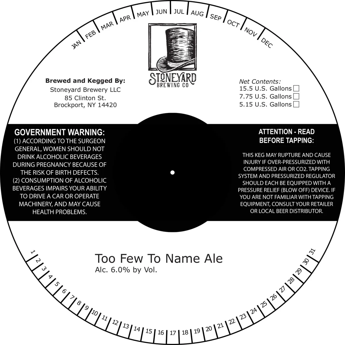 Too Few To Name Ale — full label as filed with TTB