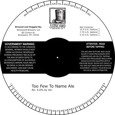 Too Few To Name Ale label
