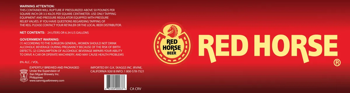 Red Horse Beer — full label as filed with TTB