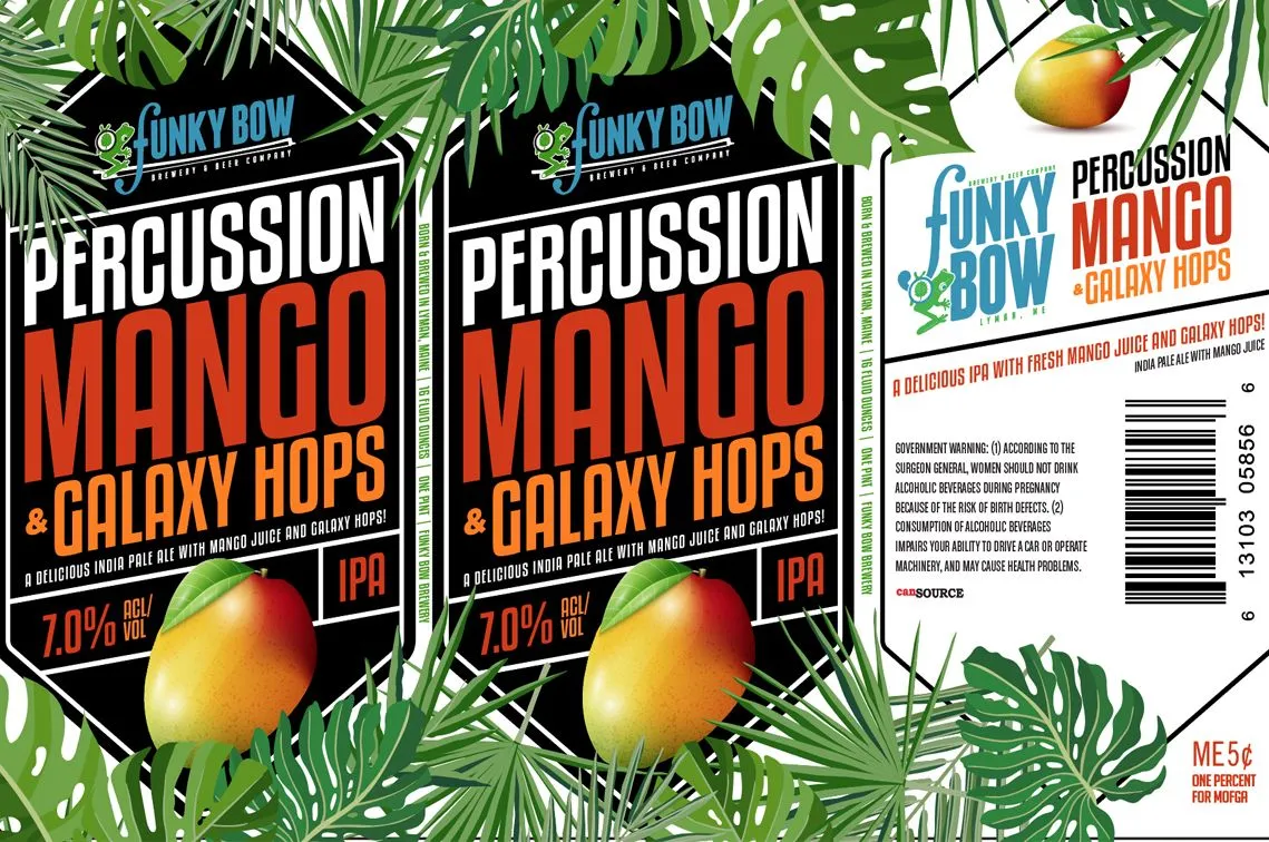Percussion Mango & Galaxy Hops — full label as filed with TTB
