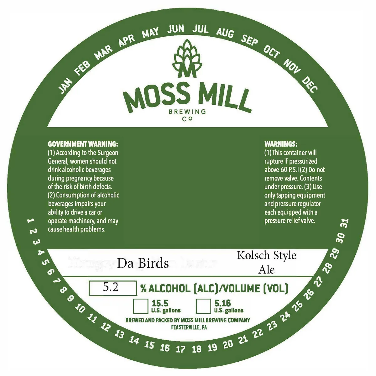 Da Birds — full label as filed with TTB