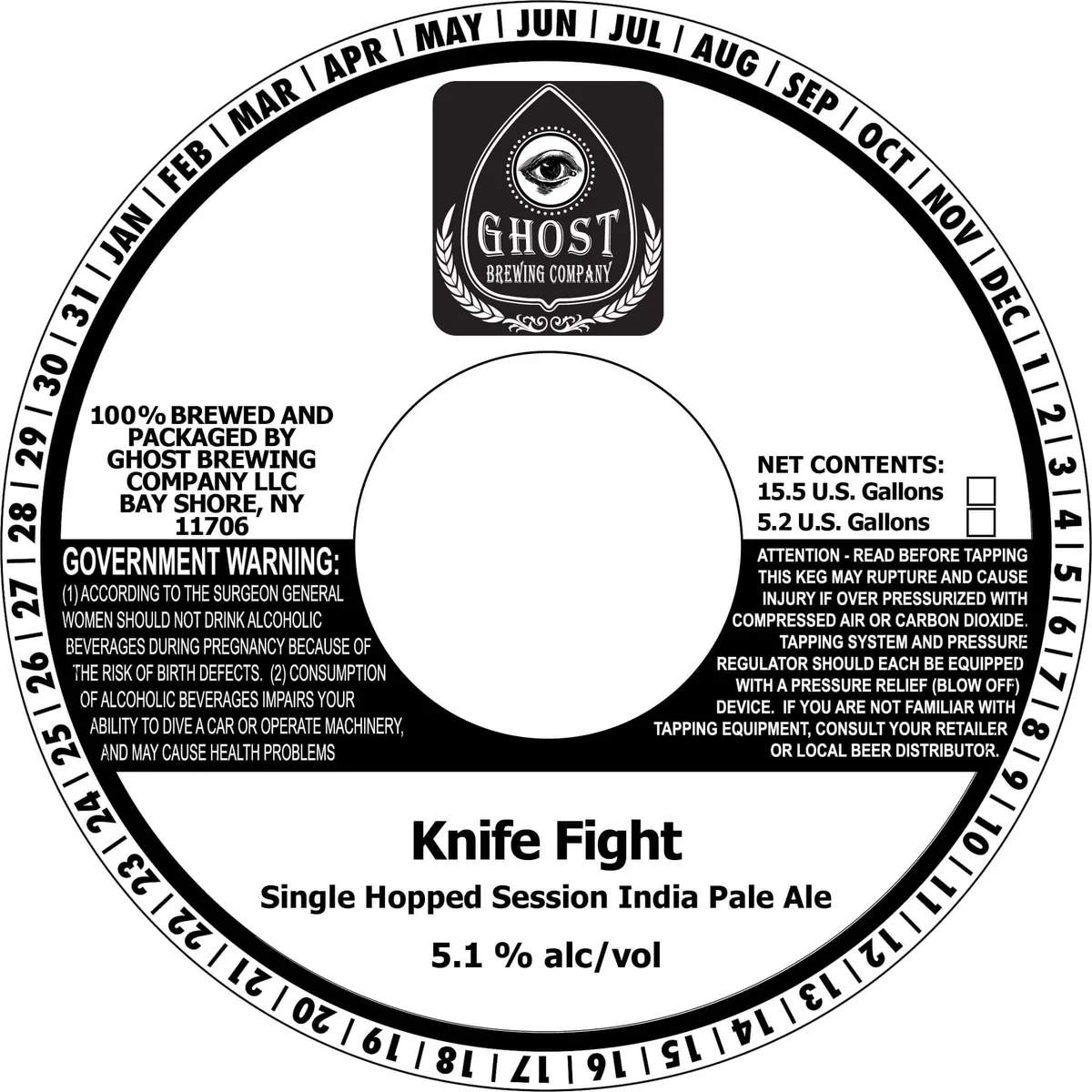 Knife Fight Single Hopped Session India Pale Ale — full label as filed with TTB