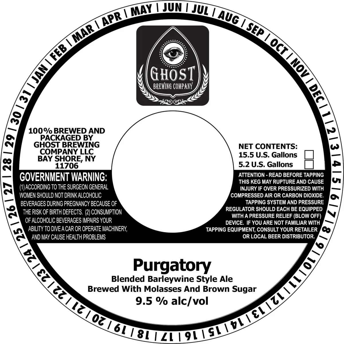 Purgatory Blended Barleywine Style Ale Brewed with Molasses and Brown Sugar — full label as filed with TTB