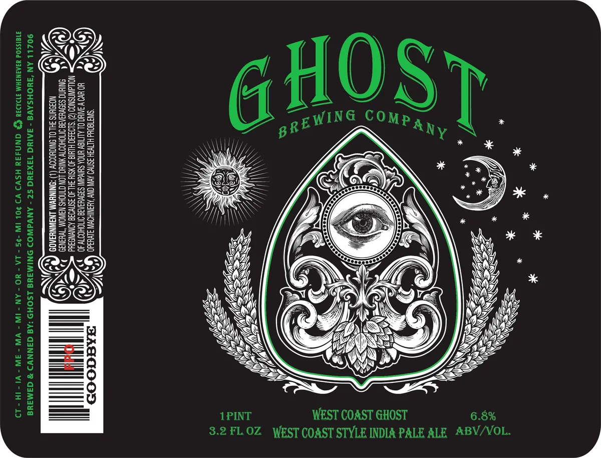 West Coast Ghost — full label as filed with TTB