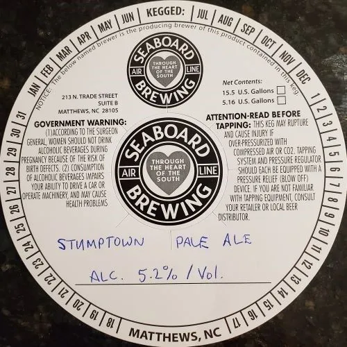 Stumptown Pale Ale — full label as filed with TTB