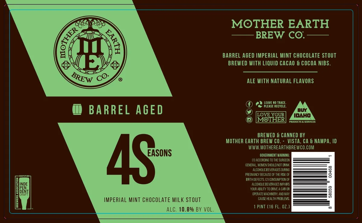 Imperial Mint Chocolate Milk Stout — full label as filed with TTB