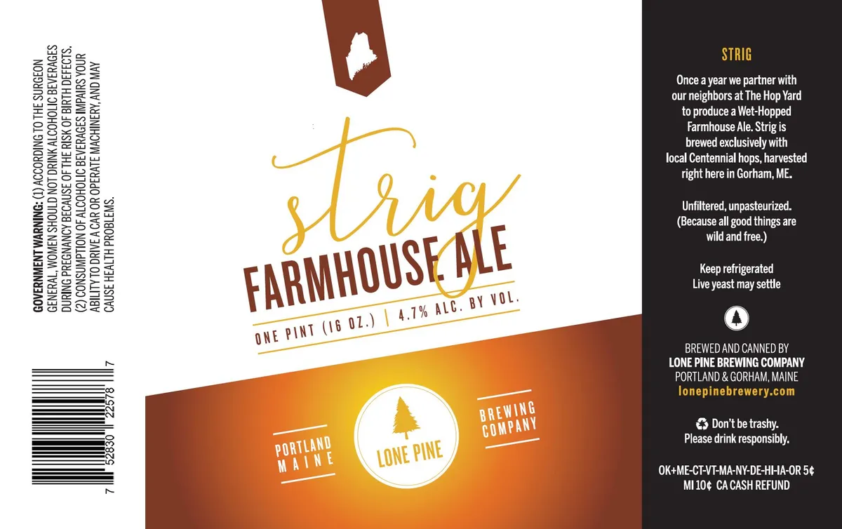 Strig — full label as filed with TTB
