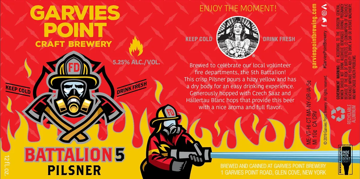 Battalion 5 Pilsner — full label as filed with TTB
