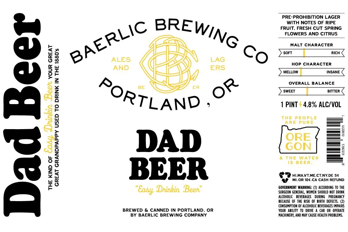 Dad Beer label
