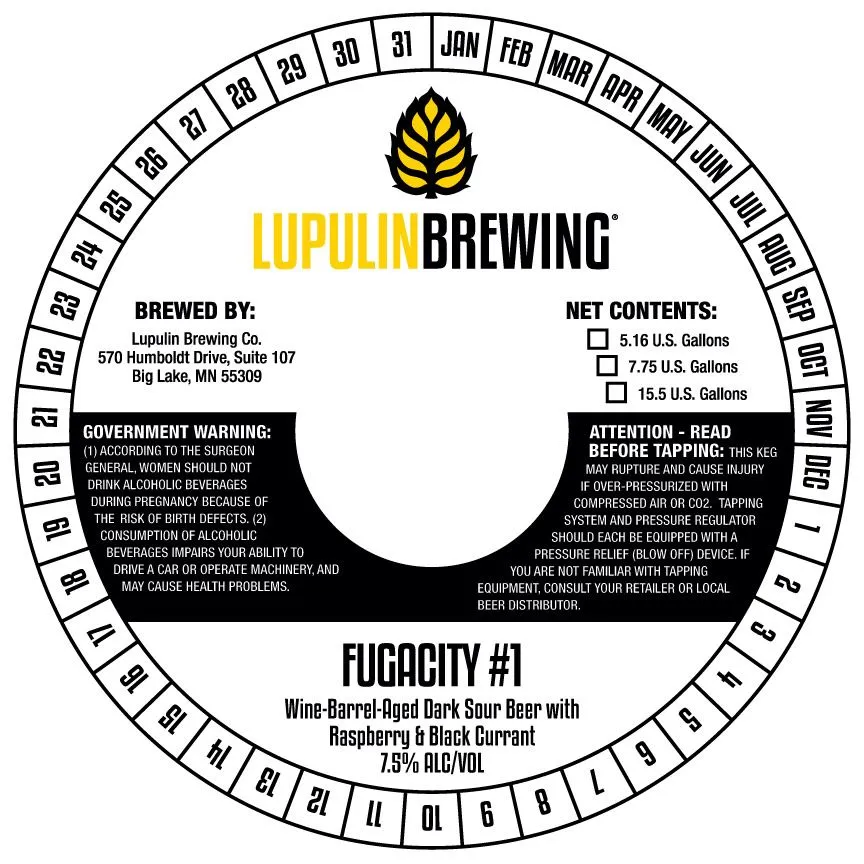 Fugacity #1 — full label as filed with TTB