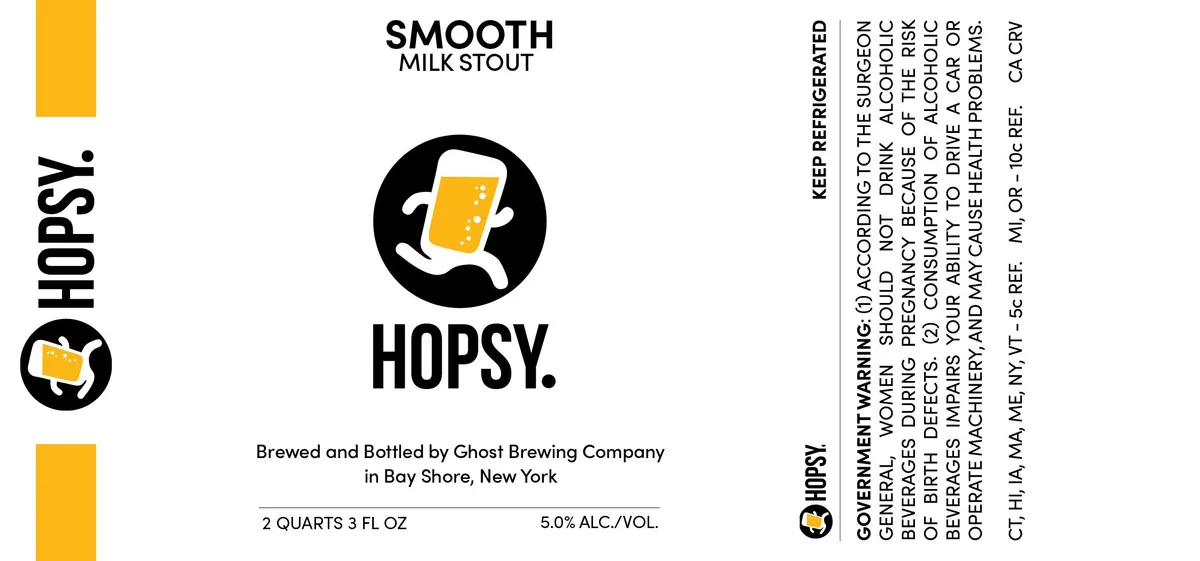 Hopsy. Smooth Milk Stout — full label as filed with TTB