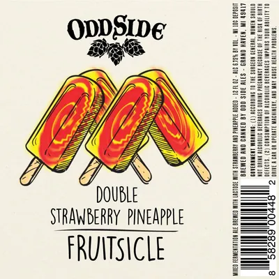 Double Strawberry Pineapple Fruitsicle label