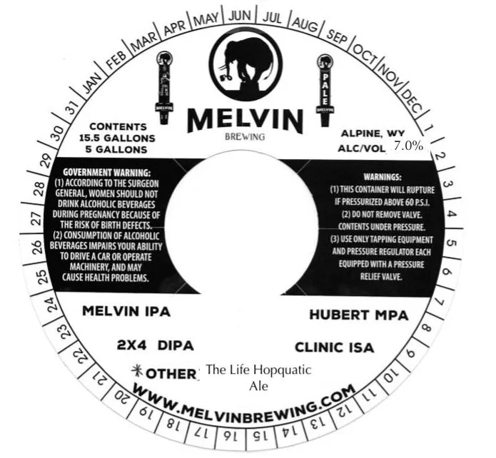 The Life Hopquatic Ale — full label as filed with TTB