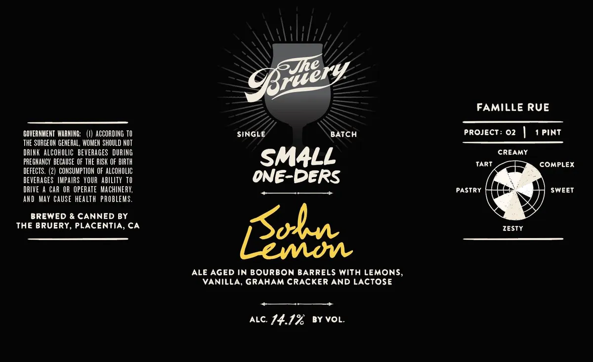 Small One-Ders: John Lemon — full label as filed with TTB