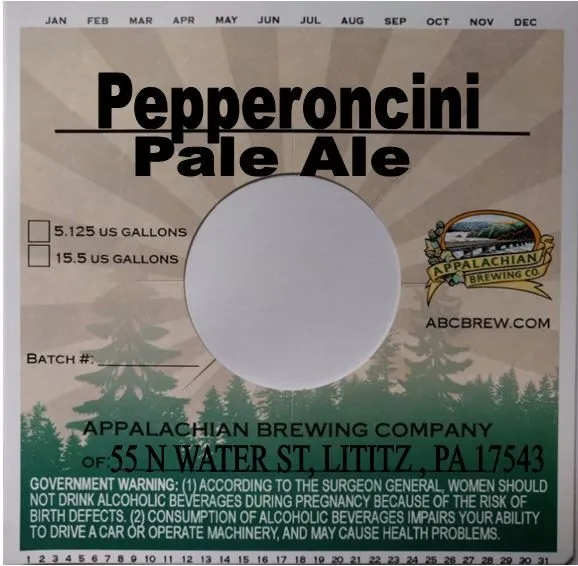 Pepperoncini Pale Ale — full label as filed with TTB