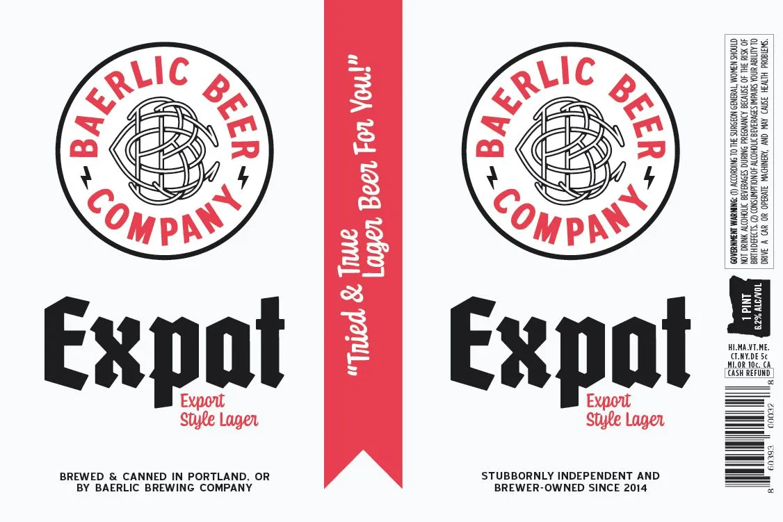 Expat Export Style Lager — full label as filed with TTB