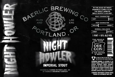 Night Howler Imperial Stout label
