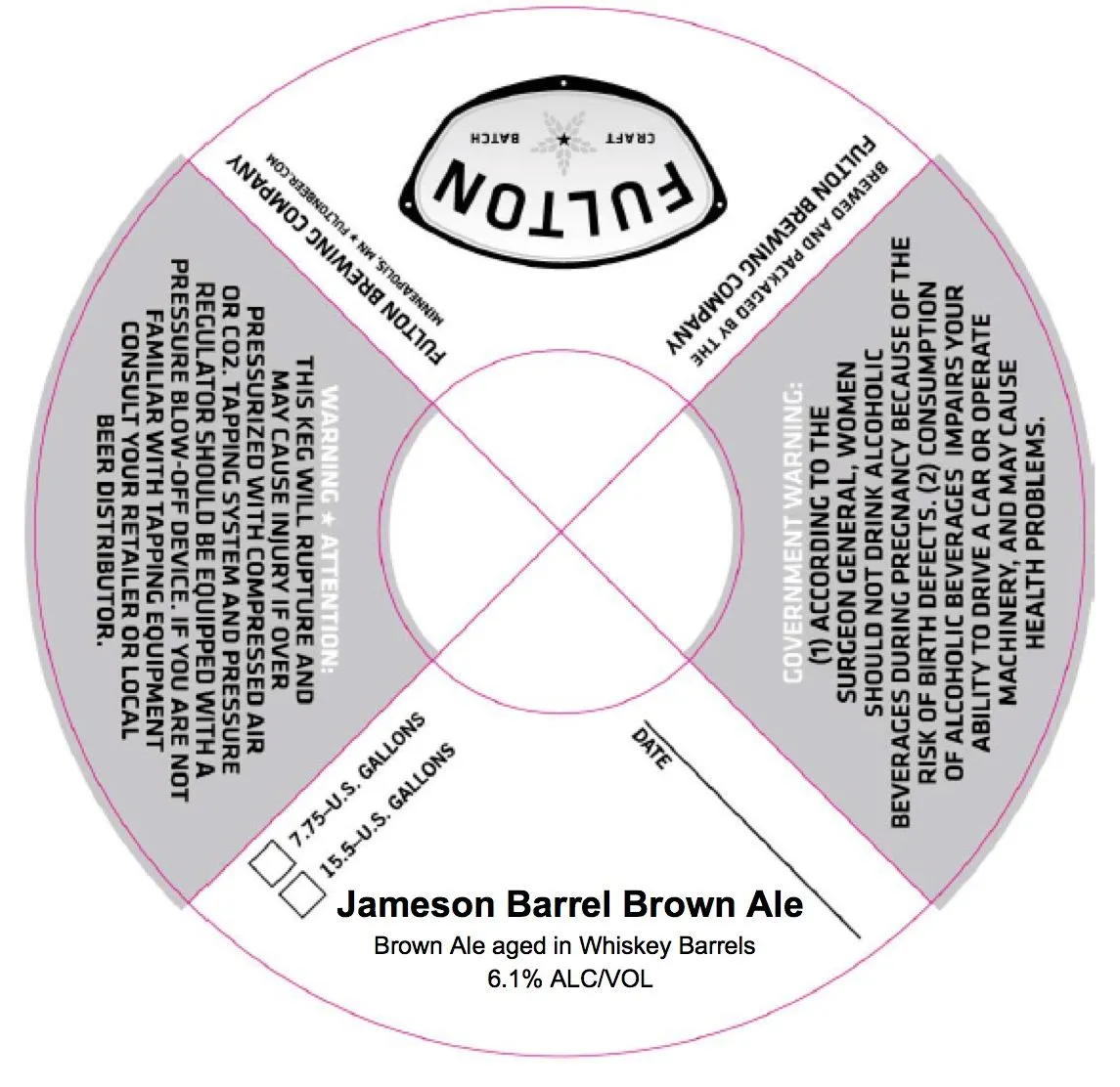 Jameson Barrel Brown Ale — full label as filed with TTB