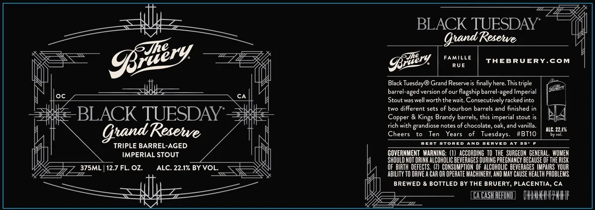 Black Tuesday Grand Reserve — full label as filed with TTB