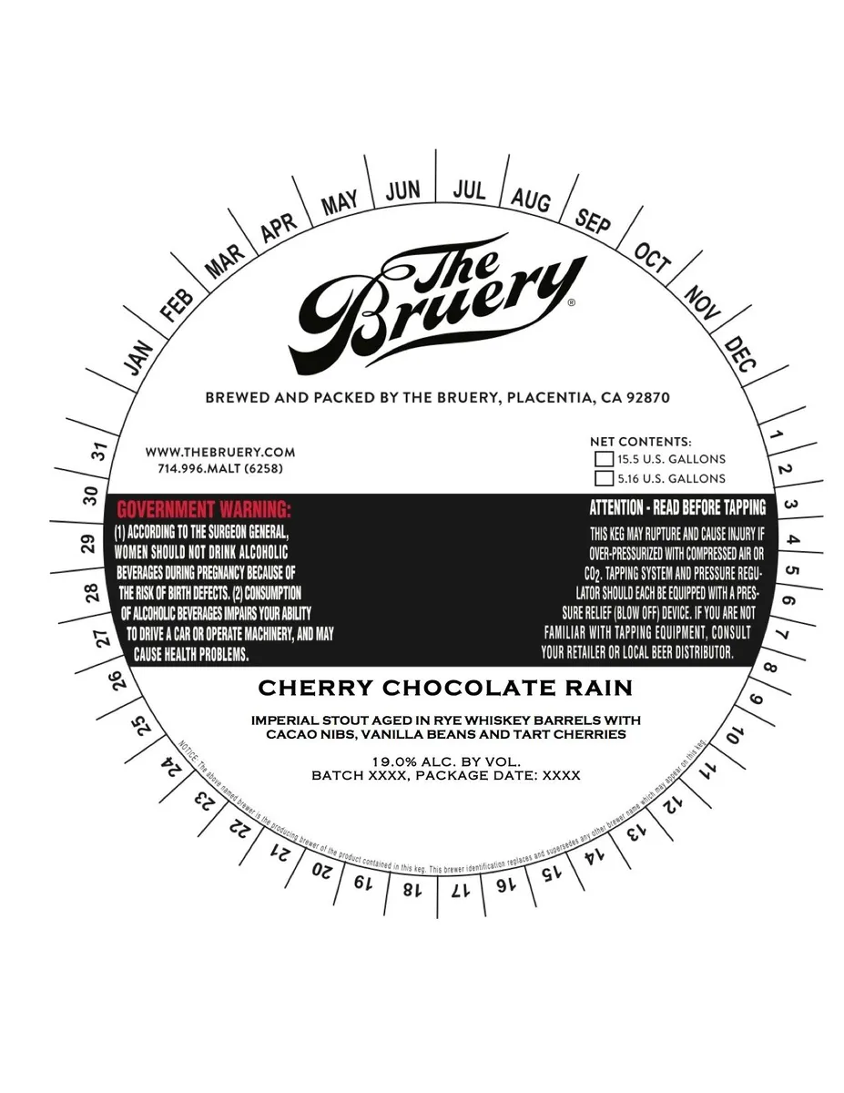 Cherry Chocolate Rain — full label as filed with TTB