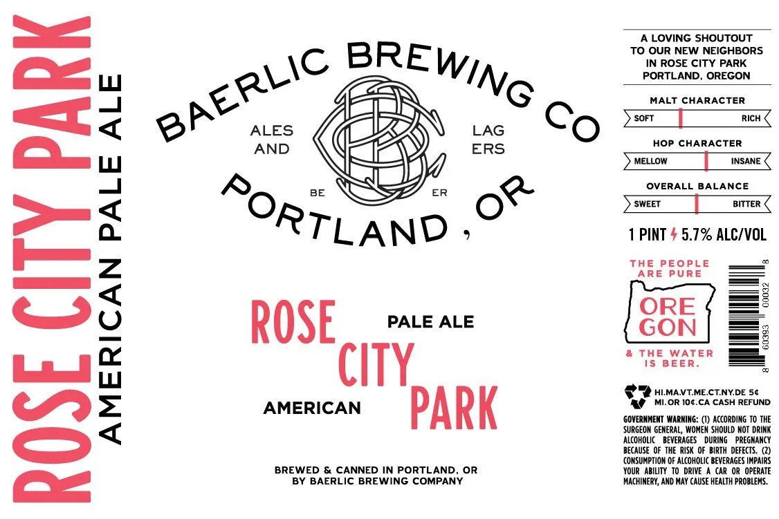 Rose City Park — full label as filed with TTB