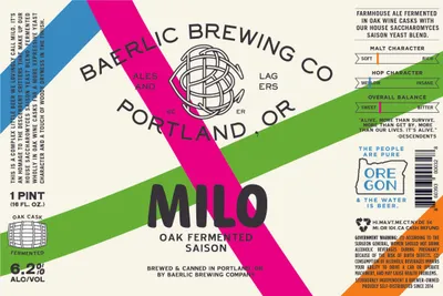 Milo Oak Fermented Saison label