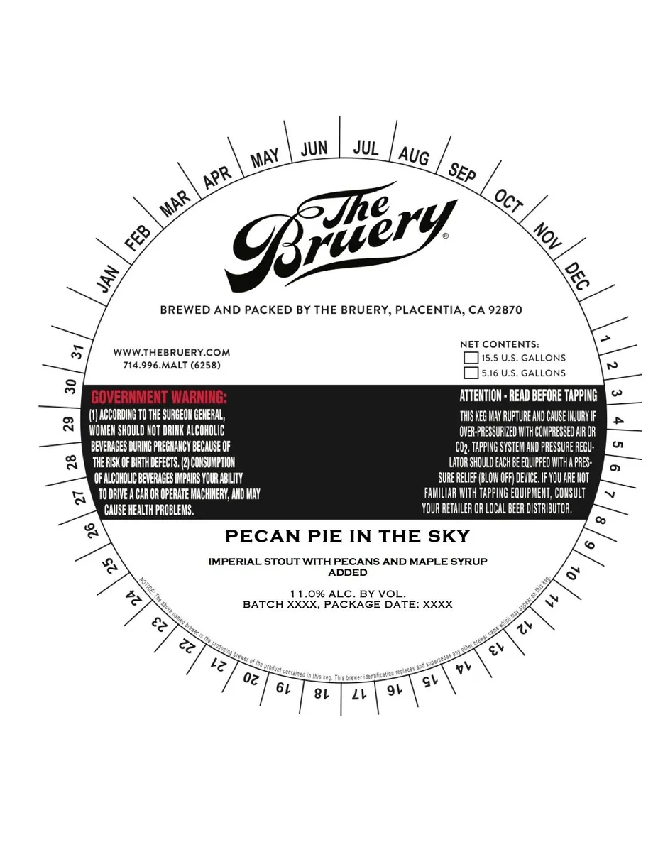 Pecan Pie In The Sky — full label as filed with TTB