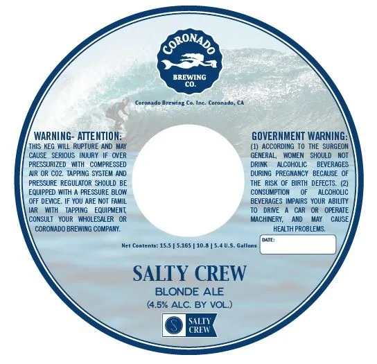 Salty Crew — full label as filed with TTB