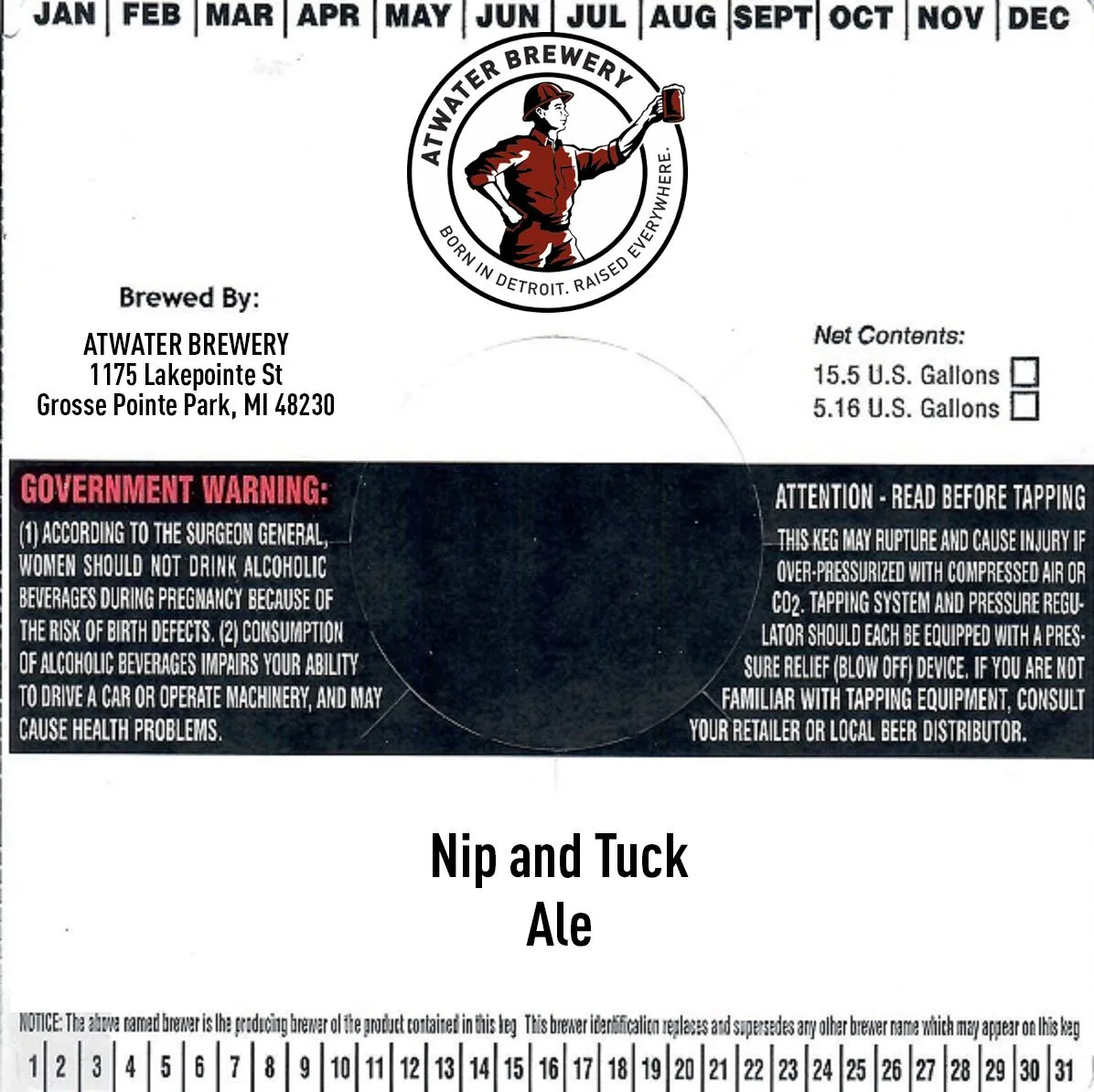 Nip and Tuck Ale — full label as filed with TTB