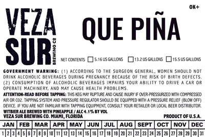 Que Piña label