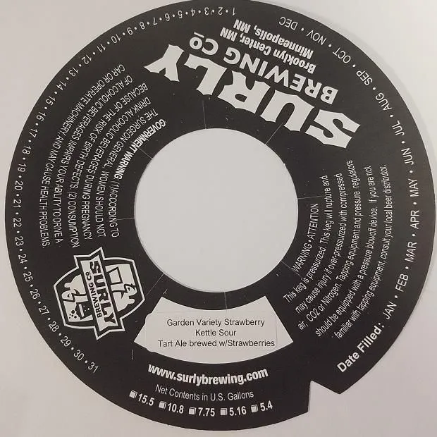 Garden Variety Strawberry Kettle Sour — full label as filed with TTB