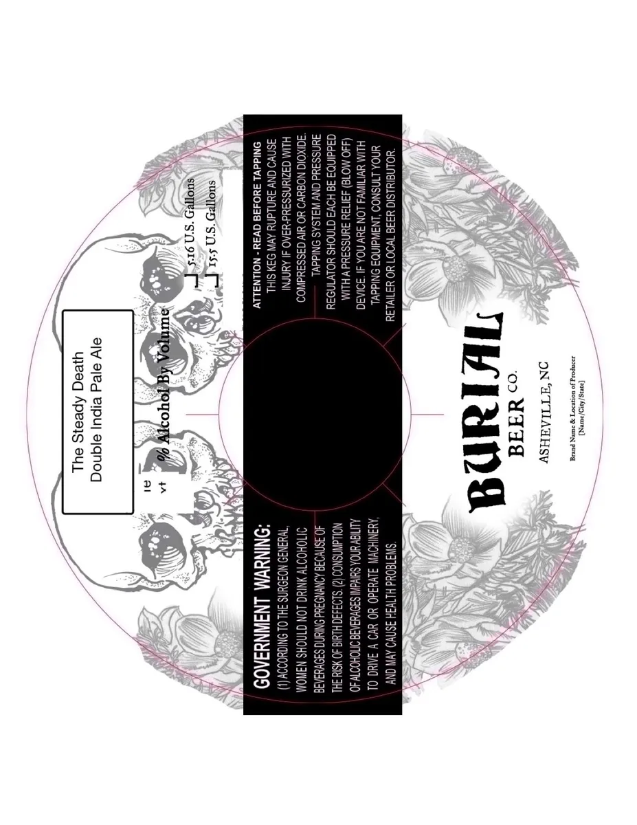The Steady Death — full label as filed with TTB