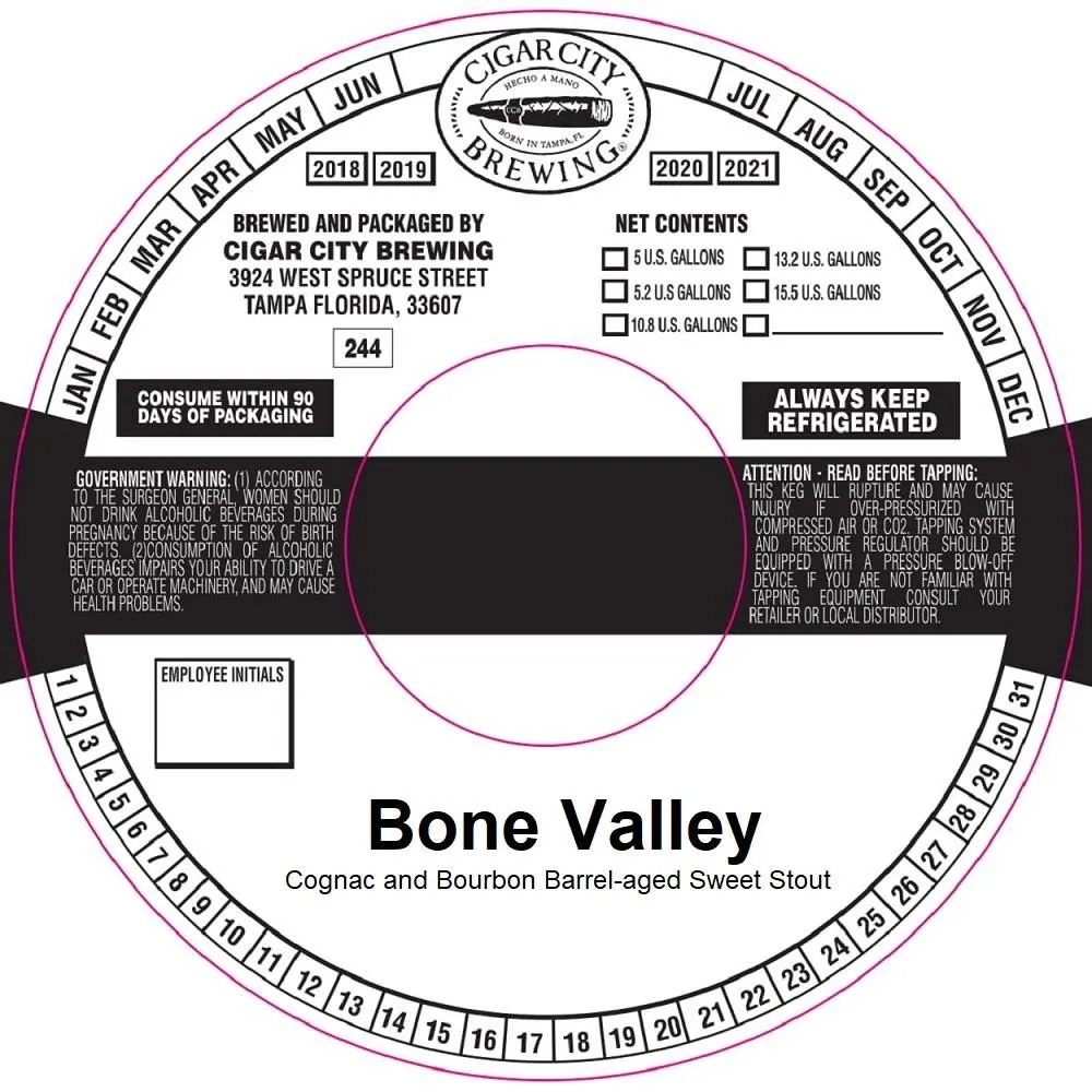 Bone Valley — full label as filed with TTB