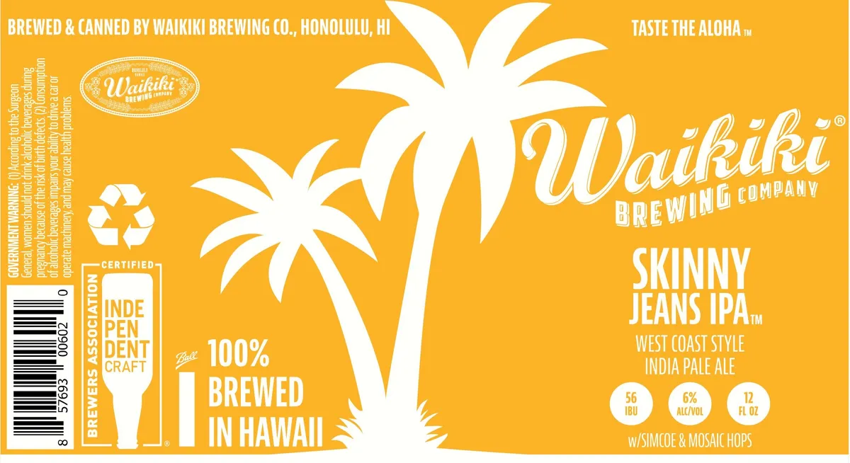 Skinny Jeans IPA — full label as filed with TTB