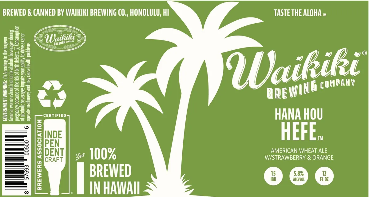 Hana Hou Hefe — full label as filed with TTB