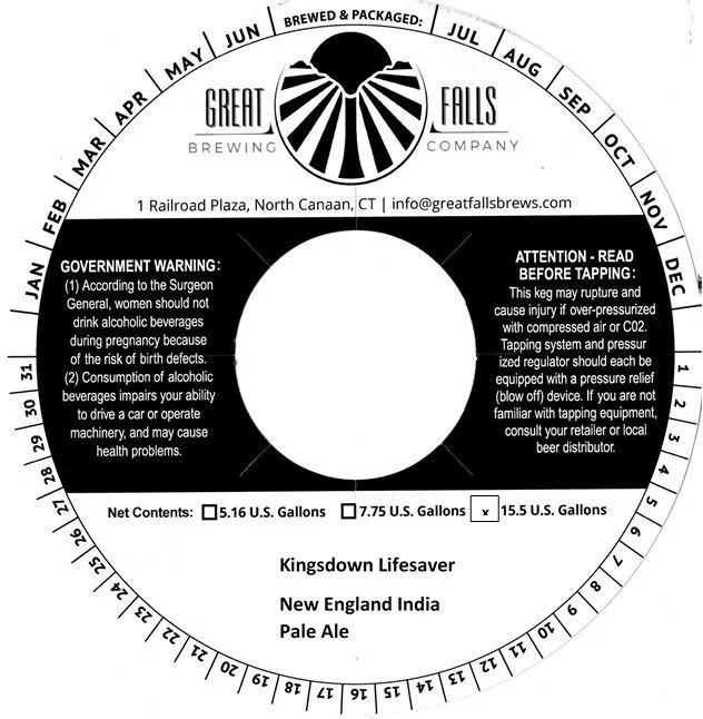 Kingsdown Lifesaver — full label as filed with TTB