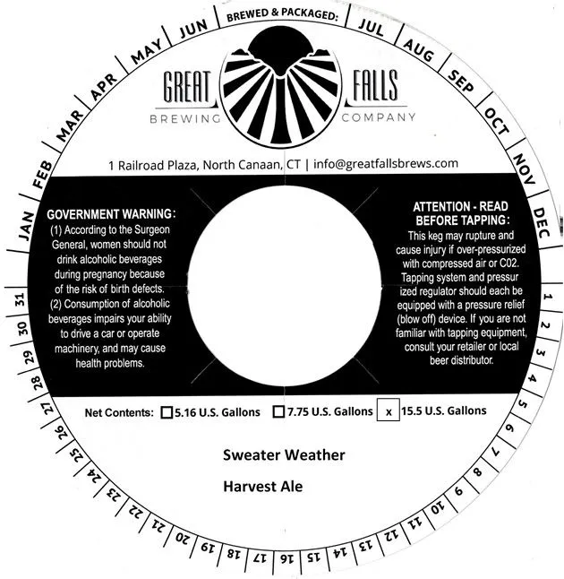 Sweater Weather Harvest Ale — full label as filed with TTB