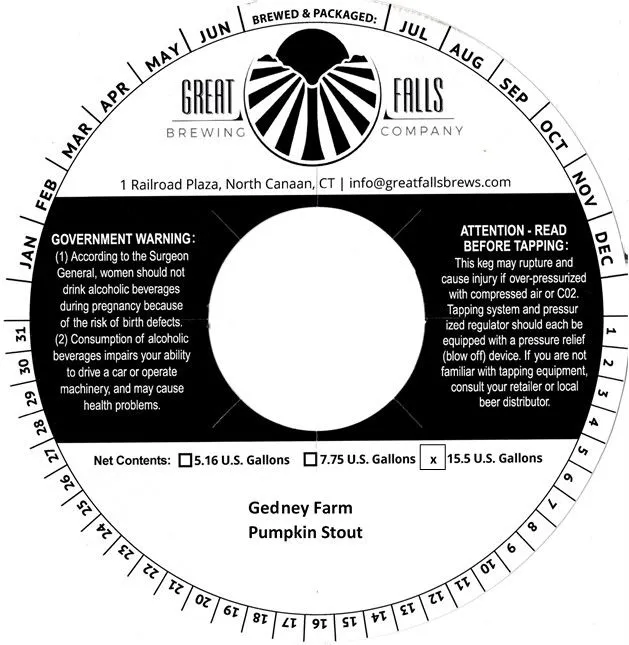 Gedney Farm Pumpkin Stout — full label as filed with TTB