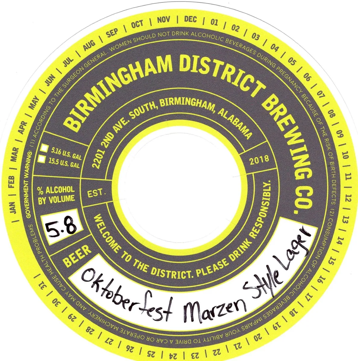 Oktoberfest Marzen Style Lager — full label as filed with TTB
