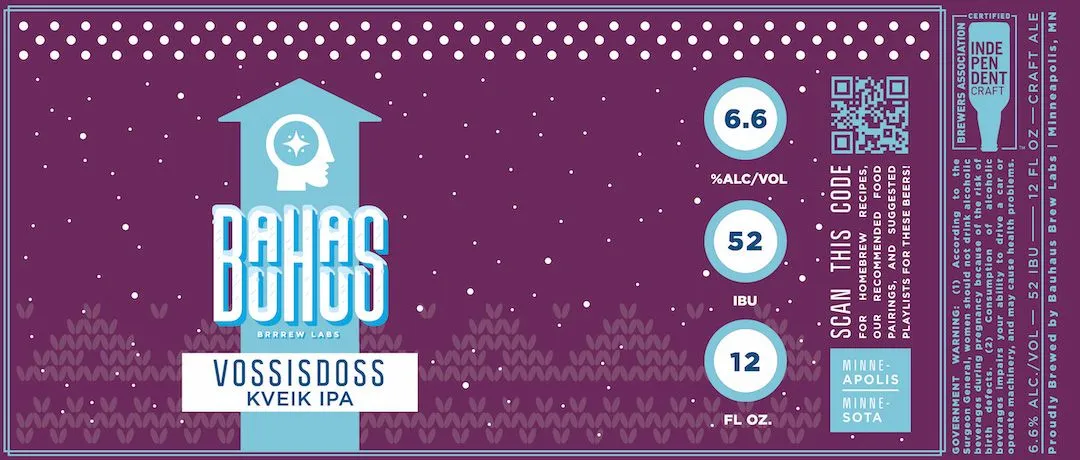 Vossisdoss Kveik IPA — full label as filed with TTB