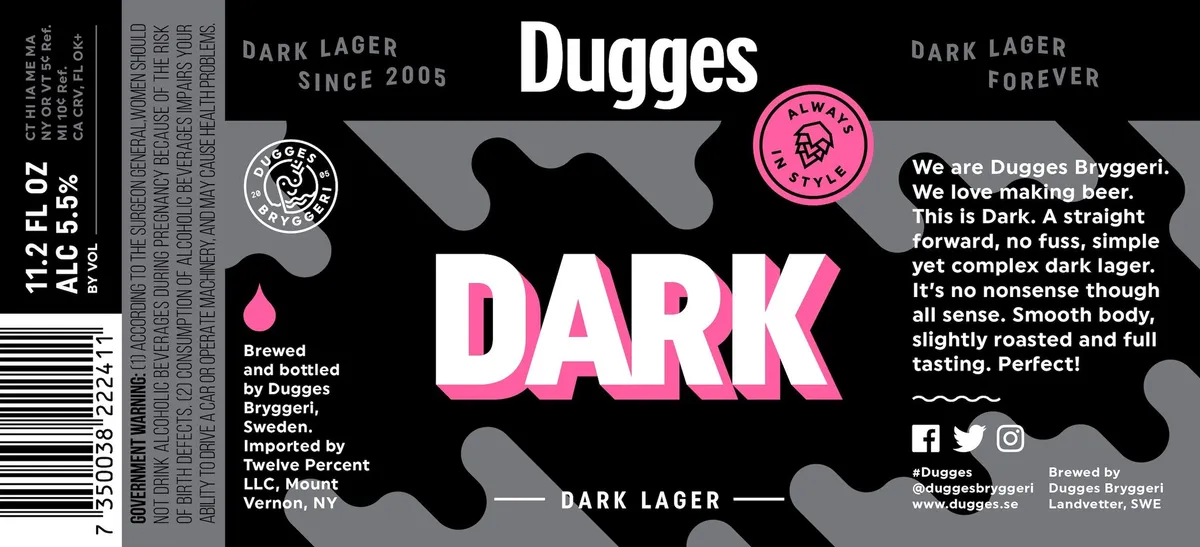 Dark — full label as filed with TTB