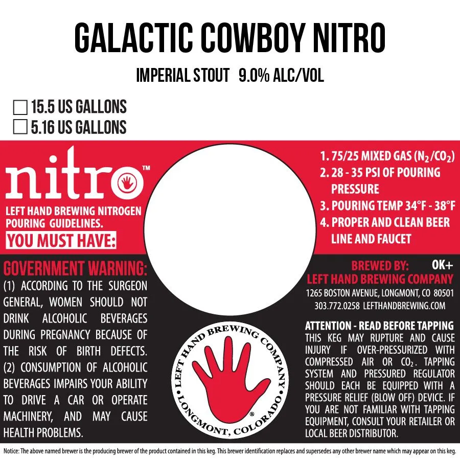 Galactic Cowboy Nitro — full label as filed with TTB