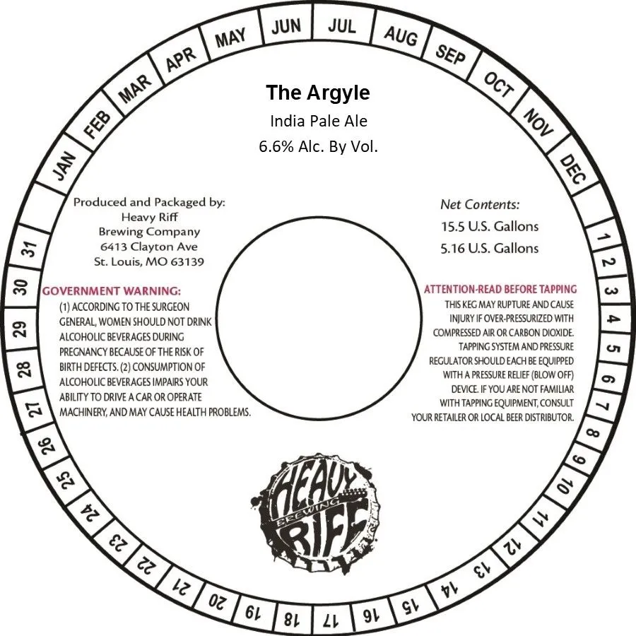The Argyle — full label as filed with TTB