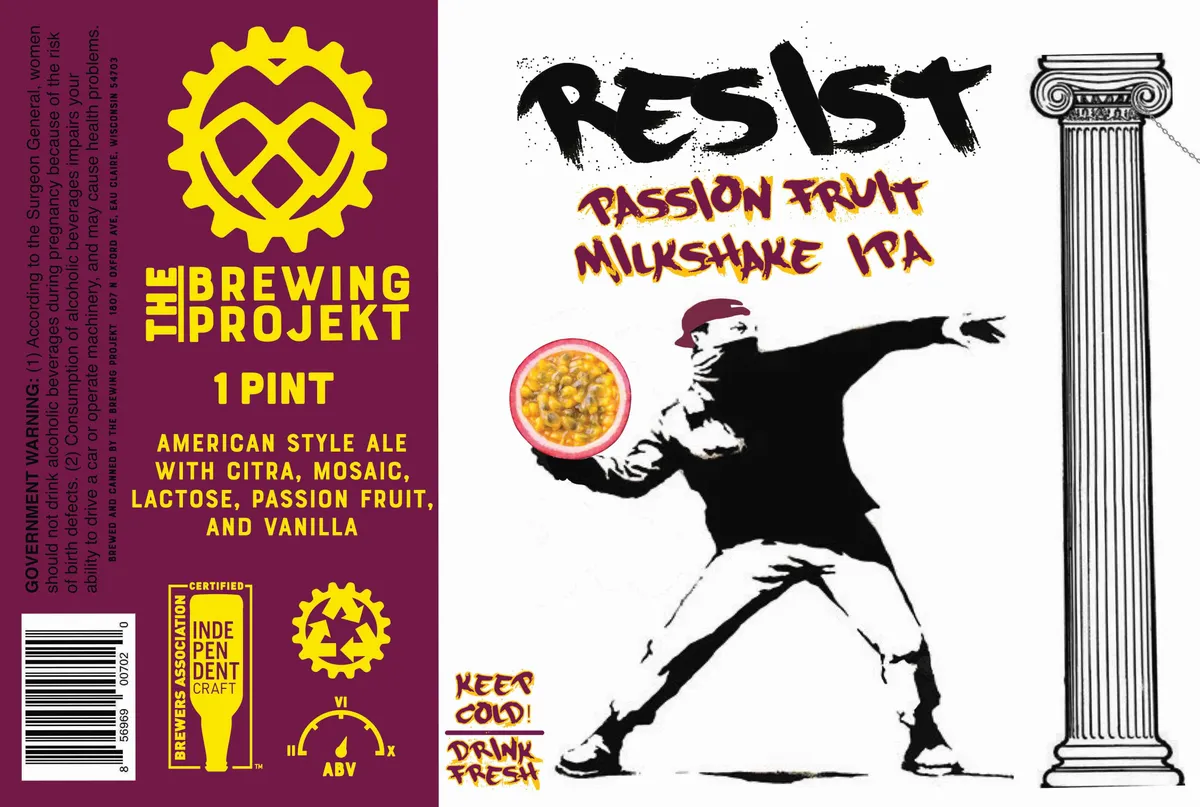 Resist Passion Fruit Milkshake IPA — full label as filed with TTB