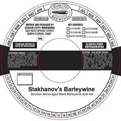 Stakhanov's Barleywine label