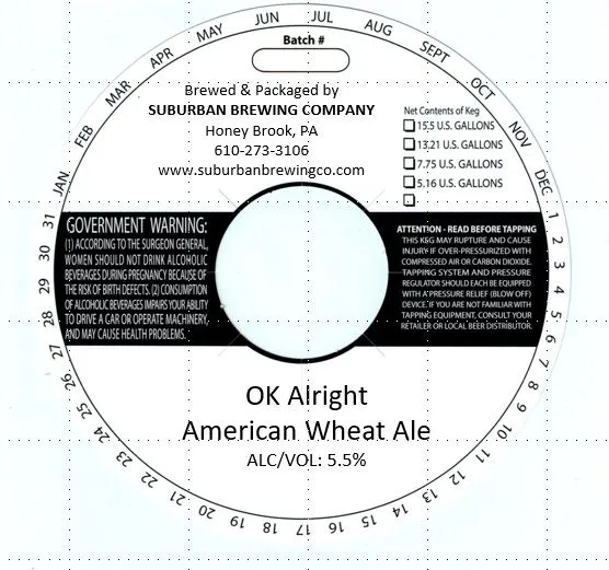 Ok Alright American Wheat Ale — full label as filed with TTB