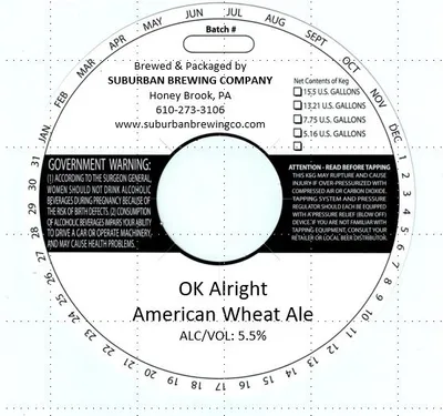 Ok Alright American Wheat Ale label