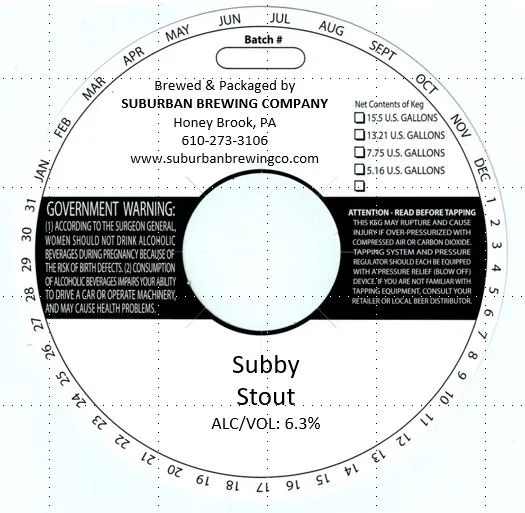 Subby Stout — full label as filed with TTB