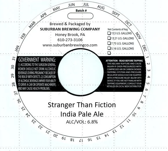 Stranger Than Fiction — full label as filed with TTB